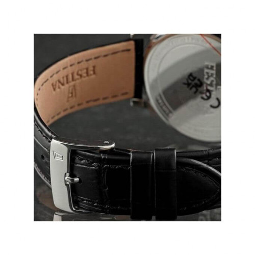 Festina – Le classique à travers les époques – Bracelet cuir noir – Index chiffres – F16745/1 Festina – Le classique à travers les époques – Bracelet cuir noir – Index chiffres – F16745/1
