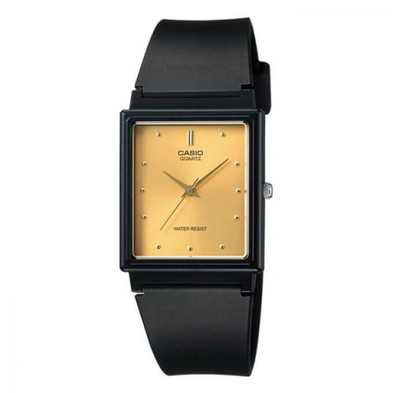 Casio – Rectangulaire unisexe – Cadran jaune – Bracelet en résine noir – MQ38-9A
