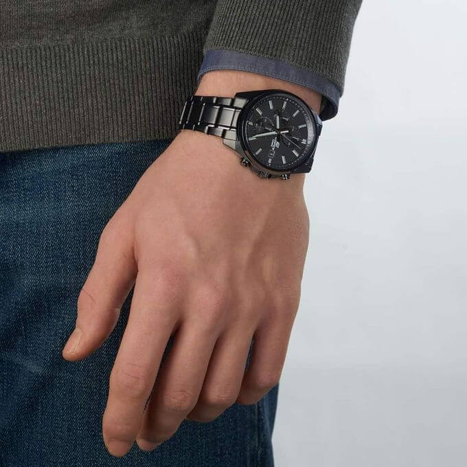 Casio – Cadran large au design simple – Noir en acier inoxydable – Chronographe – EFV610DC-1AV