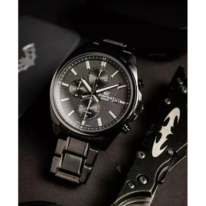 Casio – Cadran large au design simple – Noir en acier inoxydable – Chronographe – EFV610DC-1AV