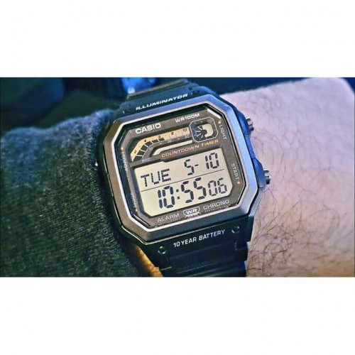 Casio – Inspiré par la conception sportive des années 1990 – Autonomie 10 ans sur pile – WS-1600H-2AV Casio – Inspiré par la conception sportive des années 1990 – Autonomie 10 ans sur pile – WS-1600H-2AV