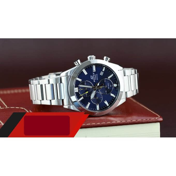Casio Cadran bleu & Verre saphir – Avec dateur – Chronographe – Acier inoxydable – EFB-710D-2AV