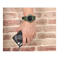 Casio – Vert Cadran noir & Chiffres blancs – Bracelet en caoutchouc – Étanche 50m – W-219HC-3BV