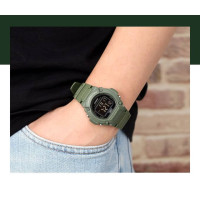 Casio – Vert Cadran noir & Chiffres blancs – Bracelet en caoutchouc – Étanche 50m – W-219HC-3BV