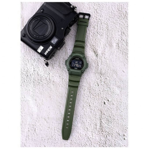 Casio – Vert Cadran noir & Chiffres blancs – Bracelet en caoutchouc – Étanche 50m – W-219HC-3BV Casio – Vert Cadran noir & Chiffres blancs – Bracelet en caoutchouc – Étanche 50m – W-219HC-3BV