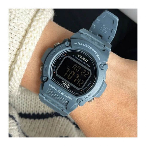 Casio – Montres numériques polyvalentes en couleur bleu – Bracelet en silicone – W-219HC-2BV Casio – Montres numériques polyvalentes en couleur bleu – Bracelet en silicone – W-219HC-2BV