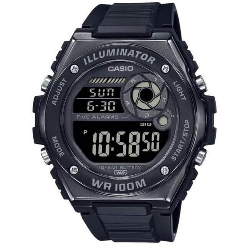 Casio – Boîtier en résine et lunette en métal – Cadran noir, chiffres blancs – MWD-100HB-1BV Casio – Boîtier en résine et lunette en métal – Cadran noir, chiffres blancs – MWD-100HB-1BV