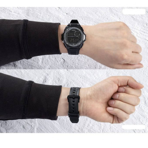 Casio – Boîtier en résine et lunette en métal – Cadran noir, chiffres blancs – MWD-100HB-1BV Casio – Boîtier en résine et lunette en métal – Cadran noir, chiffres blancs – MWD-100HB-1BV