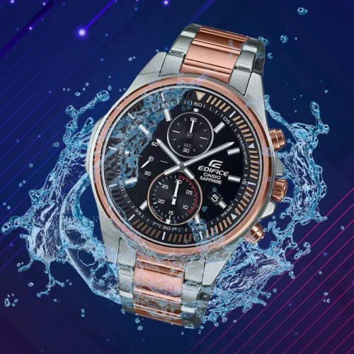 Casio – Série EDIFICE SLIM avec Saphir Cristal – Bicolore – EFR-S572GS-1AV Casio – Série EDIFICE SLIM avec Saphir Cristal – Bicolore – EFR-S572GS-1AV