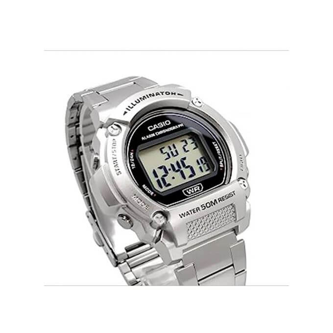 Casio – Satisfaire votre côté pratique – Autonomie pile 7 ans – Bracelet en acier – W-219HD-1AV