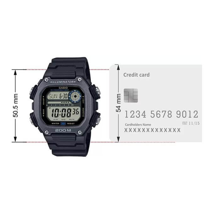 Casio – Étanche 20 BAR – 5 alarmes – Autonomie de 10 ans – DW-291HX-1AV