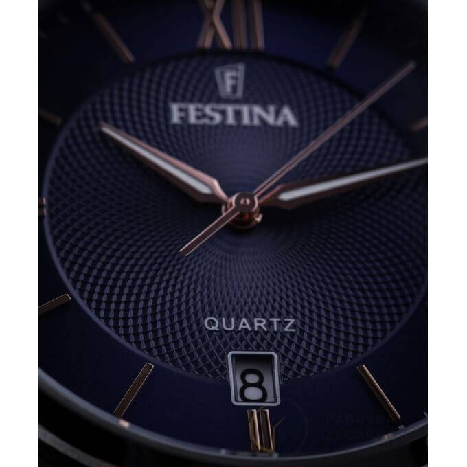 Festina – Diamètre boîtier 43.0 mm – Cadran bleu – Bracelet métallique – Avec dateur – F20425/5