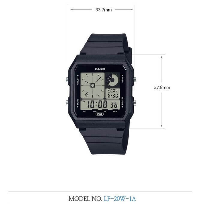 Casio – Montre qui s’adapte à tous les poignets – Noir – LF-20W-1ADF