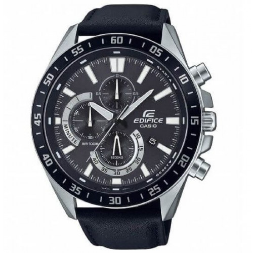 Casio – Chronographe – Bracelet cuir noir – Diamètre boîtier : 50,5 mm – EFV-620L-1AV Casio – Chronographe – Bracelet cuir noir – Diamètre boîtier : 50,5 mm – EFV-620L-1AV