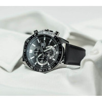 Casio – Chronographe – Bracelet cuir noir – Diamètre boîtier : 50,5 mm – EFV-620L-1AV