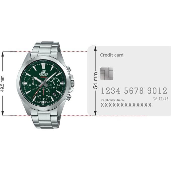 Casio – Sportive et simple – Cadran vert – Chronographe – Tout en acier – EFV-630D-3AV