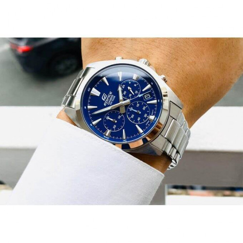 Casio – Cadran bleu – Collection Edifice – Chronographe – Étanche 100 m – EFV-630D-2AV Casio – Cadran bleu – Collection Edifice – Chronographe – Étanche 100 m – EFV-630D-2AV