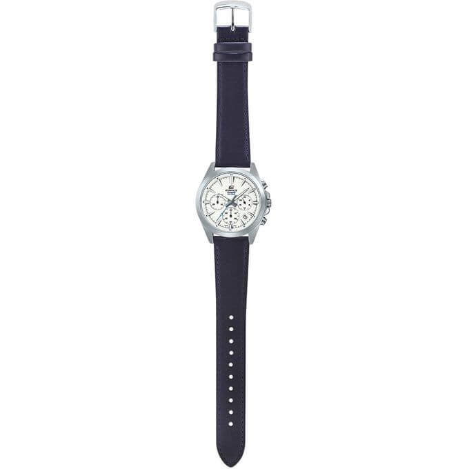 Casio – Bracelet cuir bleu – Boîtier taille medium – Chronographe – EFV-630L-7AV