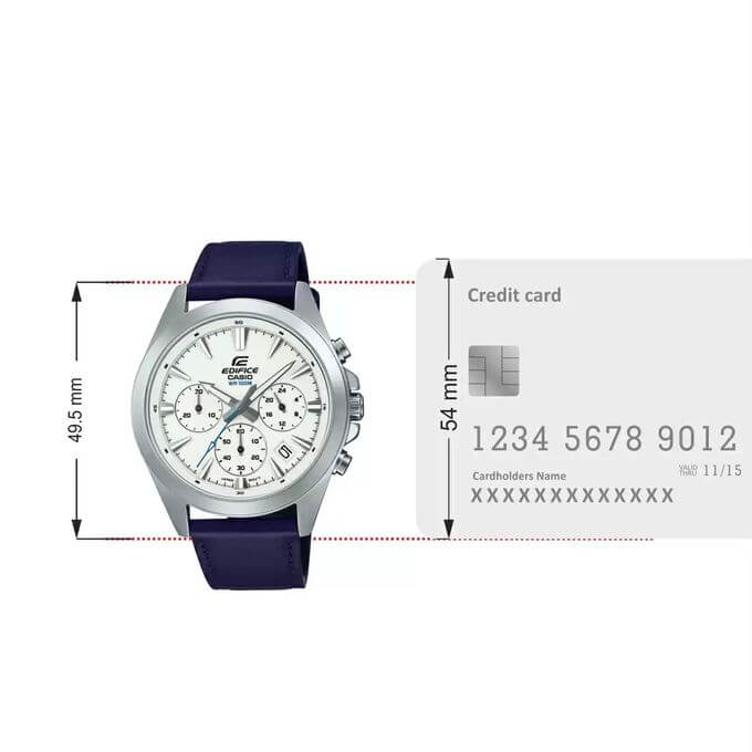 Casio – Bracelet cuir bleu – Boîtier taille medium – Chronographe – EFV-630L-7AV
