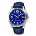 Casio – Montre homme argentée, bracelet en cuir bleu – MTP-V004L-2BUDF Casio – Montre homme argentée, bracelet en cuir bleu – MTP-V004L-2BUDF