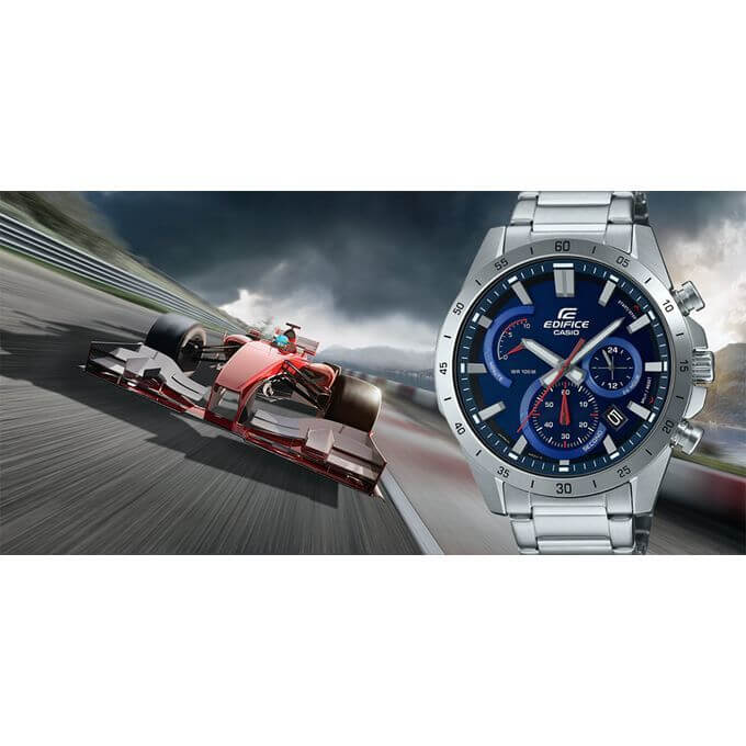 Casio – Cadran bleu – Chronographe – Bracelet en acier inoxydable – EFR-573D-2AV