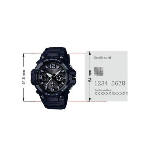 Casio – Chronographe – Noir, cadran noir – Bracelet en silicone – MCW-100H-1A3V Casio – Chronographe – Noir, cadran noir – Bracelet en silicone – MCW-100H-1A3V