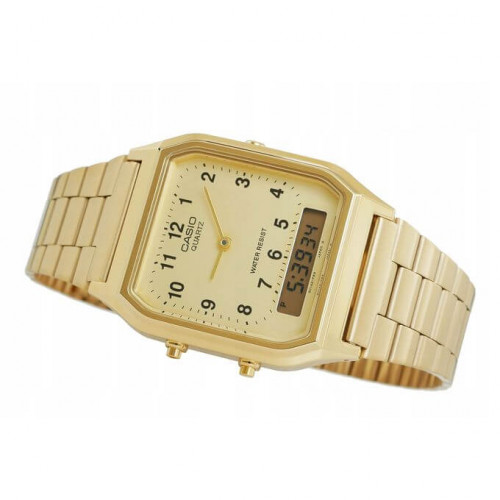 Casio – Analogique / Numérique – Bracelet en acier inoxydable doré – AQ-230GA-9B Casio – Analogique / Numérique – Bracelet en acier inoxydable doré – AQ-230GA-9B