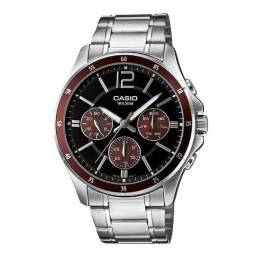 Casio – Tout en acier inoxydable – Classe d’étanchéité (50 mètres) – MTP-1374D-5AVDF Casio – Tout en acier inoxydable – Classe d’étanchéité (50 mètres) – MTP-1374D-5AVDF