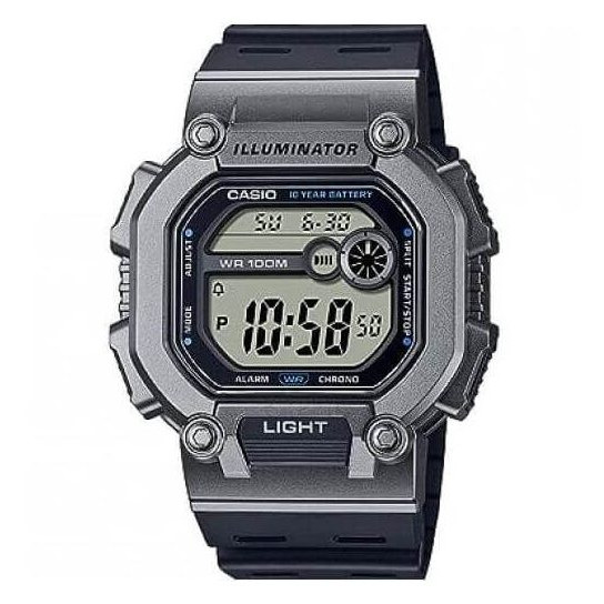 Casio – W-737HX-1A2 – Étanche 100 m – Double fuseau horaire – Bracelet extra long