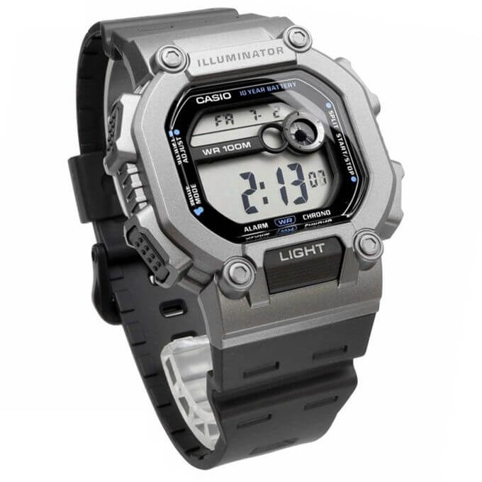 Casio – W-737HX-1A2 – Étanche 100 m – Double fuseau horaire – Bracelet extra long