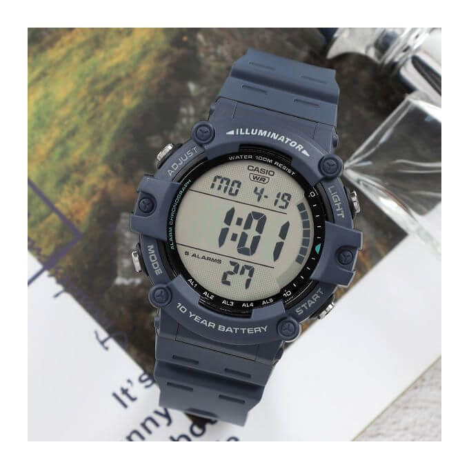 Casio – Digital bleu, bracelet quartz – AE-1500WH-2A – Étanche 100 m