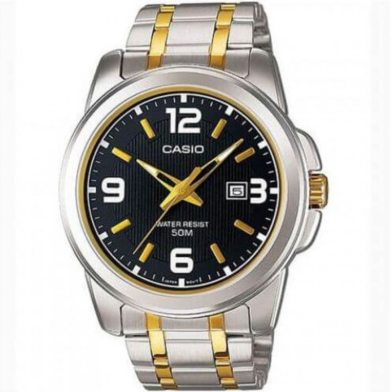 Casio – Bicolore pour hommes – Bracelet en acier inoxydable – MTP-1314SG-1AV