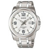 Casio – Montre pour hommes – Argentée, cadran blanc – Bracelet en acier inoxydable – MTP-1314D-7AV