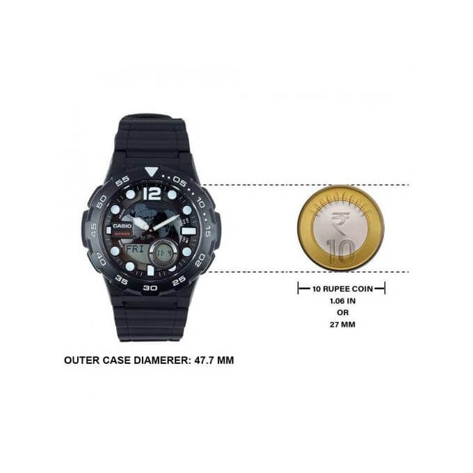 Casio – Autonomie de 10 ans & heure mondiale – Étanche 100 m – AEQ-100W-1AVDF