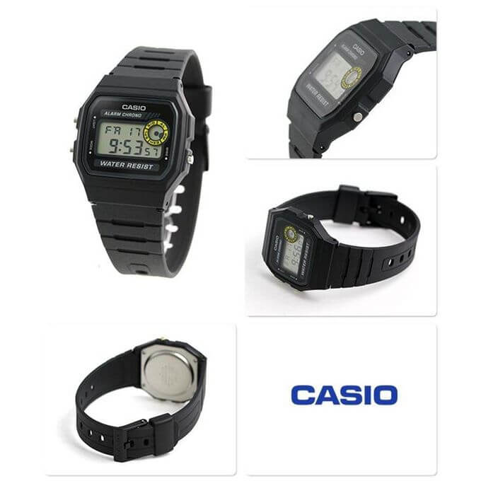 Casio – Montre homme sport digitale – Bracelet en caoutchouc noir – F-94WA-8DG