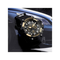 Casio – Chronographe sport pour homme – Noir/Doré – Étanche 10 BAR – MCW-100H-9A2V
