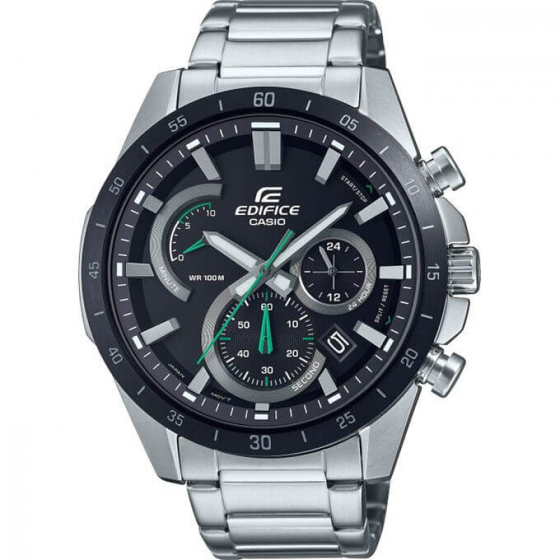 Casio – EFR-573DB-1VUDF – Cadran noir – Aiguilles fluorescentes – Avec dateur