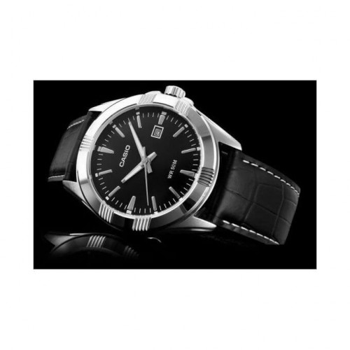 Casio – En cuir noir – Cadran noir – Aiguilles fluorescentes – MTP-1308L-1A Casio – En cuir noir – Cadran noir – Aiguilles fluorescentes – MTP-1308L-1A