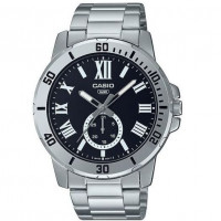 Casio – Doté d’un impressionnant cadran noir avec un affichage de date « petite seconde » – MTP-VD200D-1B