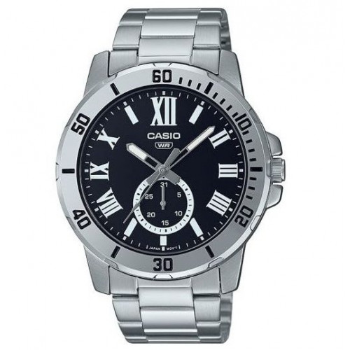 Casio – Doté d’un impressionnant cadran noir avec un affichage de date « petite seconde » – MTP-VD200D-1B Casio – Doté d’un impressionnant cadran noir avec un affichage de date « petite seconde » – MTP-VD200D-1B
