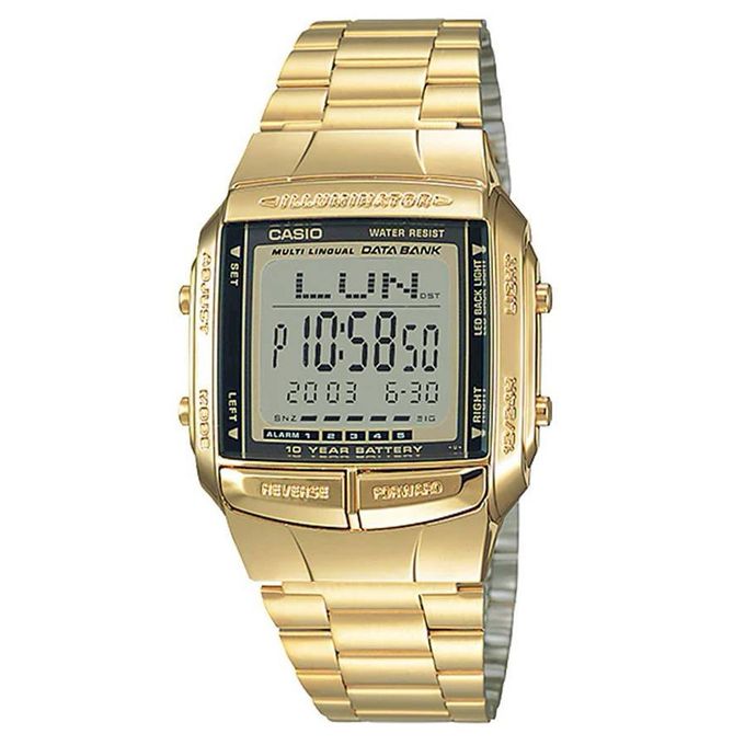 Casio – Mémo 30 fiches téléphoniques – Dorée pour hommes – Autonomie pile 10 ans – DB-360G-9A