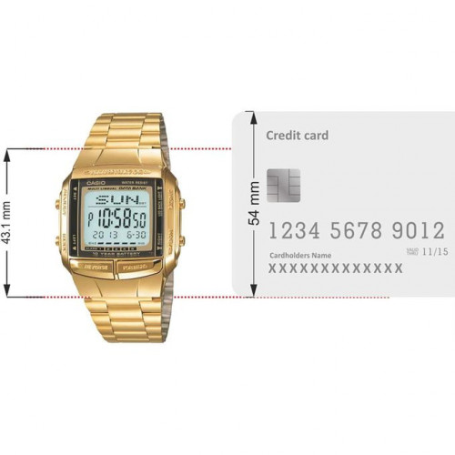 Casio – Mémo 30 fiches téléphoniques – Dorée pour hommes – Autonomie pile 10 ans – DB-360G-9A Casio – Mémo 30 fiches téléphoniques – Dorée pour hommes – Autonomie pile 10 ans – DB-360G-9A