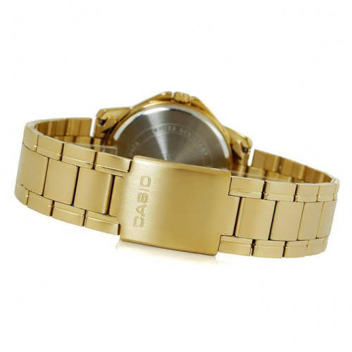 Casio – Cadran noir – Bracelet doré en acier inoxydable – Avec dateur – MTP-V004G-1BUDF Casio – Cadran noir – Bracelet doré en acier inoxydable – Avec dateur – MTP-V004G-1BUDF