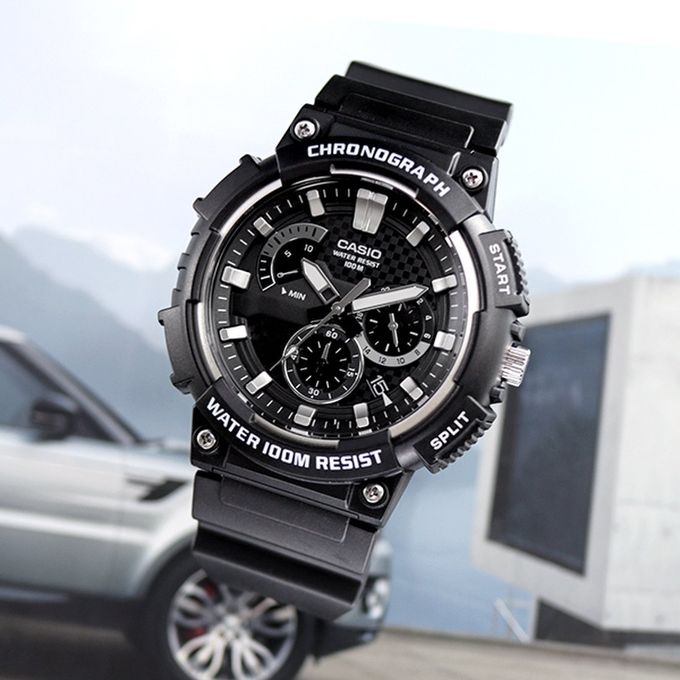 Casio – Noir – Sport en silicone – Chronographe – Avec dateur – Étanche 100 mètres – MCW-200H-1AVDF