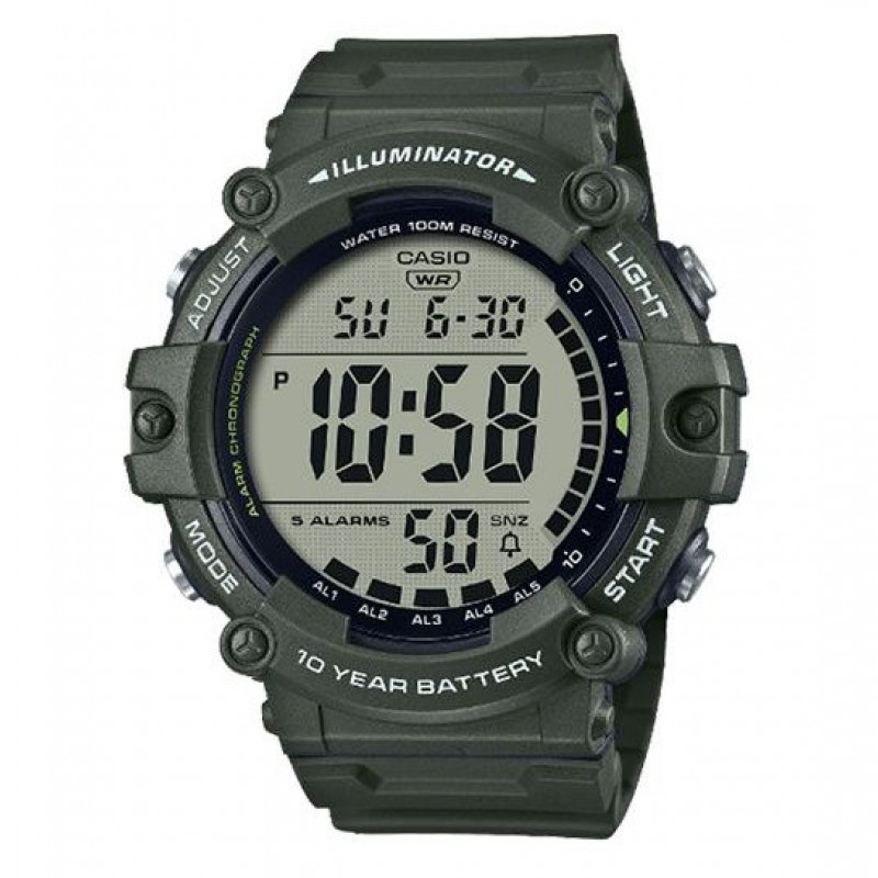 Casio – AE-1500WHX-3AVDF – Verte – Bracelet extra long pour les grosses poignets