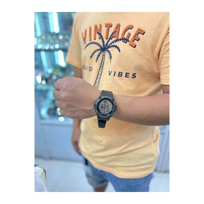 Casio – AE-1500WHX-3AVDF – Verte – Bracelet extra long pour les grosses poignets