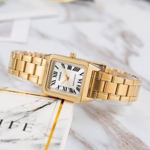 Casio – Doré – Index chiffres romains – Carré pour femmes – LTP-V007G-9BU