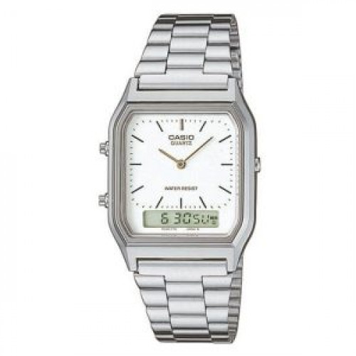 Casio – Dual Time – Classique design – Bracelet en acier inoxydable – AQ-230A-7DMQ Casio – Dual Time – Classique design – Bracelet en acier inoxydable – AQ-230A-7DMQ