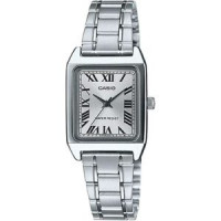 Casio – Montre femme carrée – Index chiffres romains – Bracelet en acier inoxydable – LTP-V007D-7BU