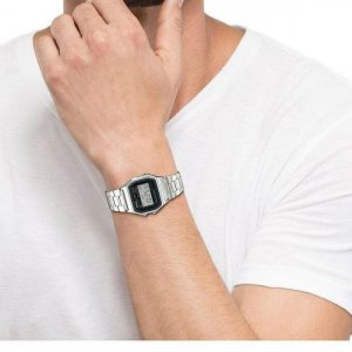 Casio – Montre Vintage Collection – Digitale – Bracelet en acier inoxydable – A158WA-1DF Casio – Montre Vintage Collection – Digitale – Bracelet en acier inoxydable – A158WA-1DF